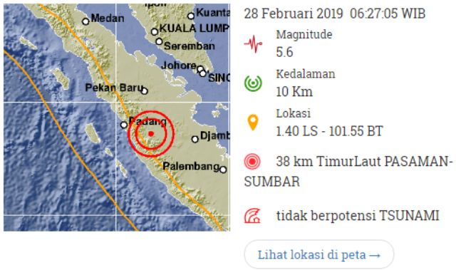 Gempa Pagi Ini, Terasa Kuat di Kerinci