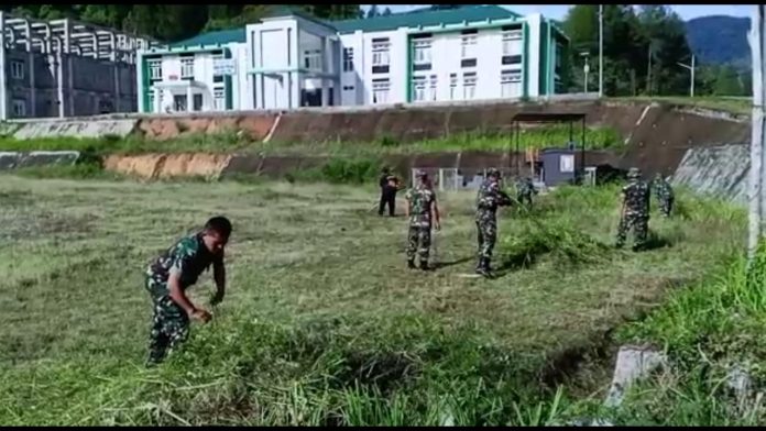 Persiapan TMMD ke 104 di Sungai Penuh, Kodim Kerinci Gelar Gotong Royong