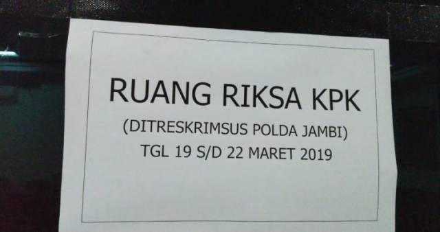 Ruang Riksa KPK di Polda Jambi