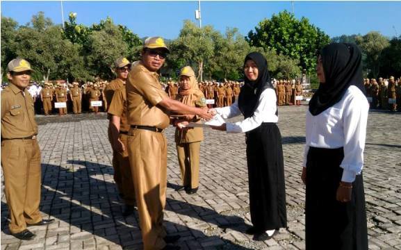 Sekda Munasri Serahkan SK CPNS Tenaga PTT