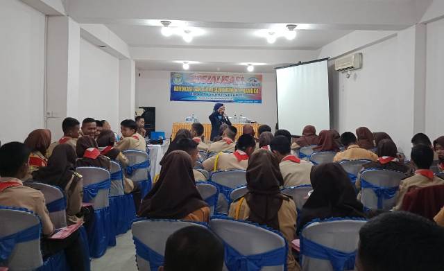 sosialisasi advokasi , Informasi dan Edukasi (KIE) Moment Pramuka di Gedung Hotel Arafah, Kota Sungai Penuh 30 Agustus 2019