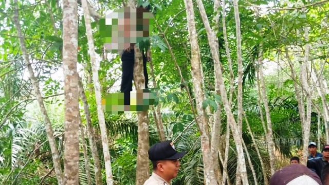 Parjiman Tewas Tergantung di Pohon Karet