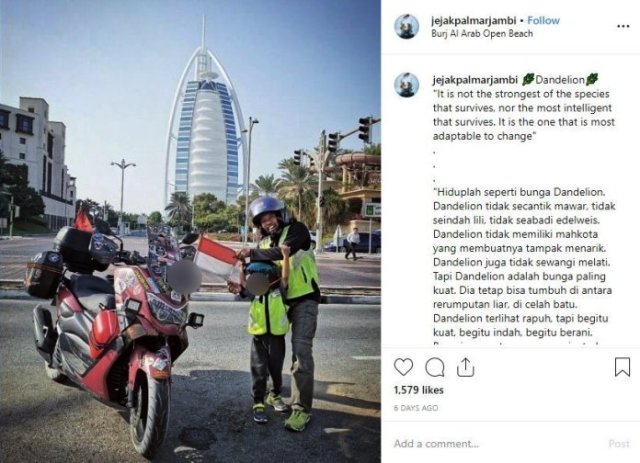 Kisah Lilik Gunawan Merangin Touring Bareng Anak dari Jambi ke Abu Dhabi