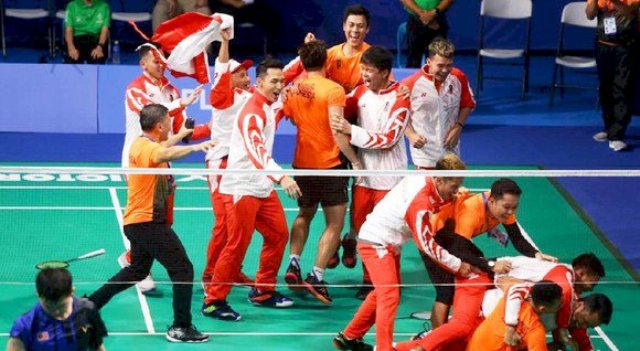 Indonesia Raih Emas Bulutangkis Beregu Putra Setelah Tumbangkan Malaysia