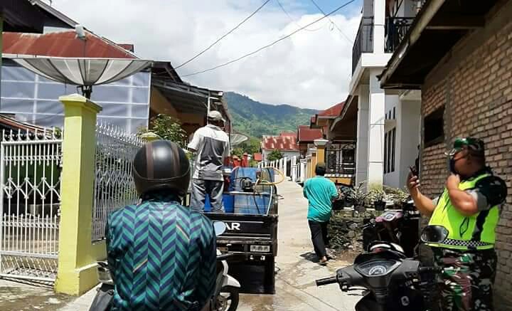 Desa Pancuran Tiga Lakukan Penyemprotan Disinfektan