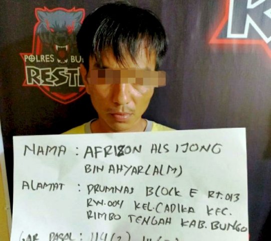 Aparat Polisi Amankan Ijong Bungo Terkait Narkotika