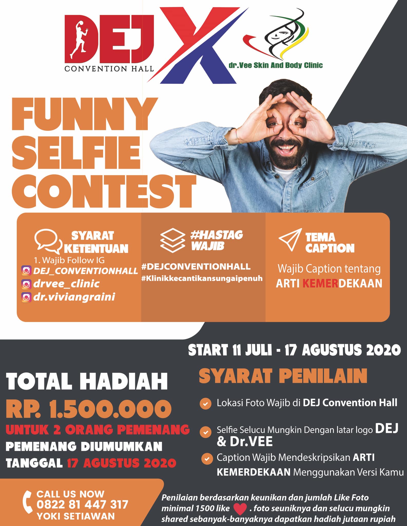 Yukk Ikutan Funny Selfie Contest Di DEJ Convention Hall Berhadiah Jutaan Rupiah