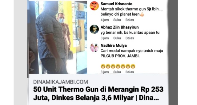 Reaksi Netizen Terkait Merangin Habiskan Rp 253 Juta Untuk 50 Thermo Gun