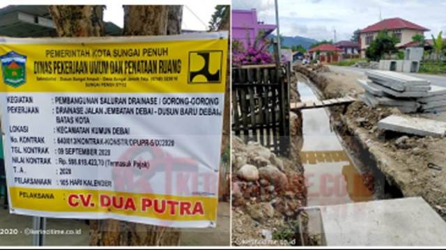 Kualitas Pekerjaan Drainase Desa Debai Dipertanyakan