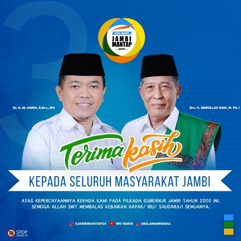 Al Haris: Terima Kasih Masyarakat Jambi