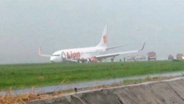 Kondisi Pesawat Lion Air JT-173 Tergelincir di Bandara Radin Inten II Lampung