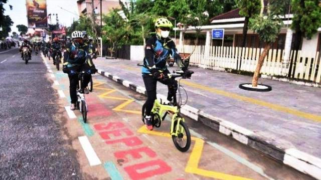 Para Goweser Sudah Bisa Menikmati Jalur Khusus Sepeda di Kota Jambi