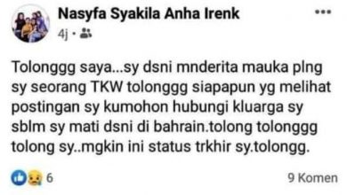 Viral!!! TKW Asal Sulbar Minta Tolong Lewat Facebook dan Mengaku Disiksa di Bahrain