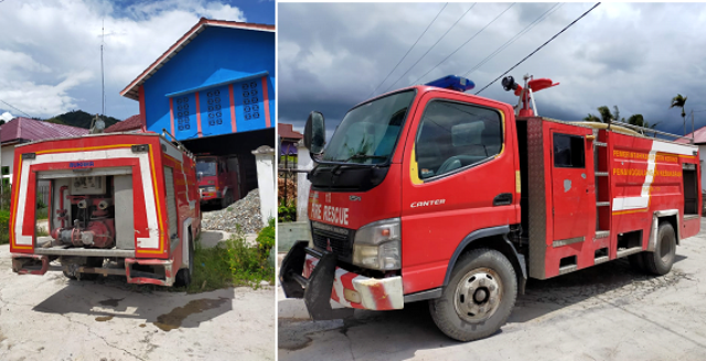 Mobil Damkar di Kantor Hiang Rusak