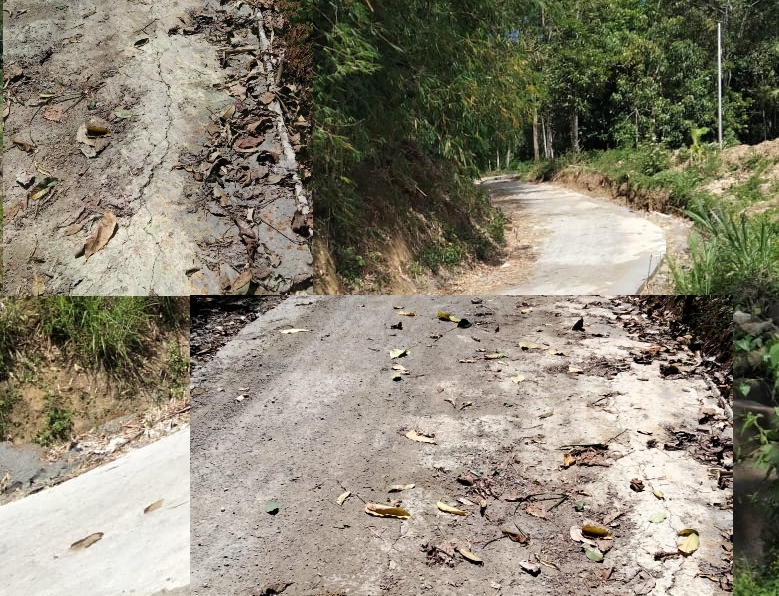 Parah! Proyek Jalan Usaha Tani 2020 di Desa Talang Lindung Keliling Danau Ditemukan Sudah Rusak