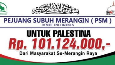 #SavePalestina, Pejuang Subuh Merangin Salurkan 101 JT Untuk Palestina