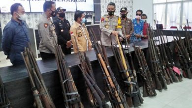 107 Senjata Rakitan Diserahkan Warga Ke Polres Merangin