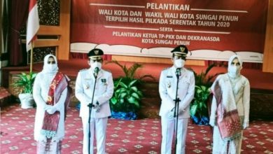Hari Nur Cahya Murni Lantik Wali Kota dan Wakil Wali Kota Sungai Penuh