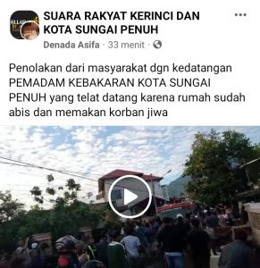 Telat! Warga Kumun Tolak Mobil Damkar, Ini Videonya