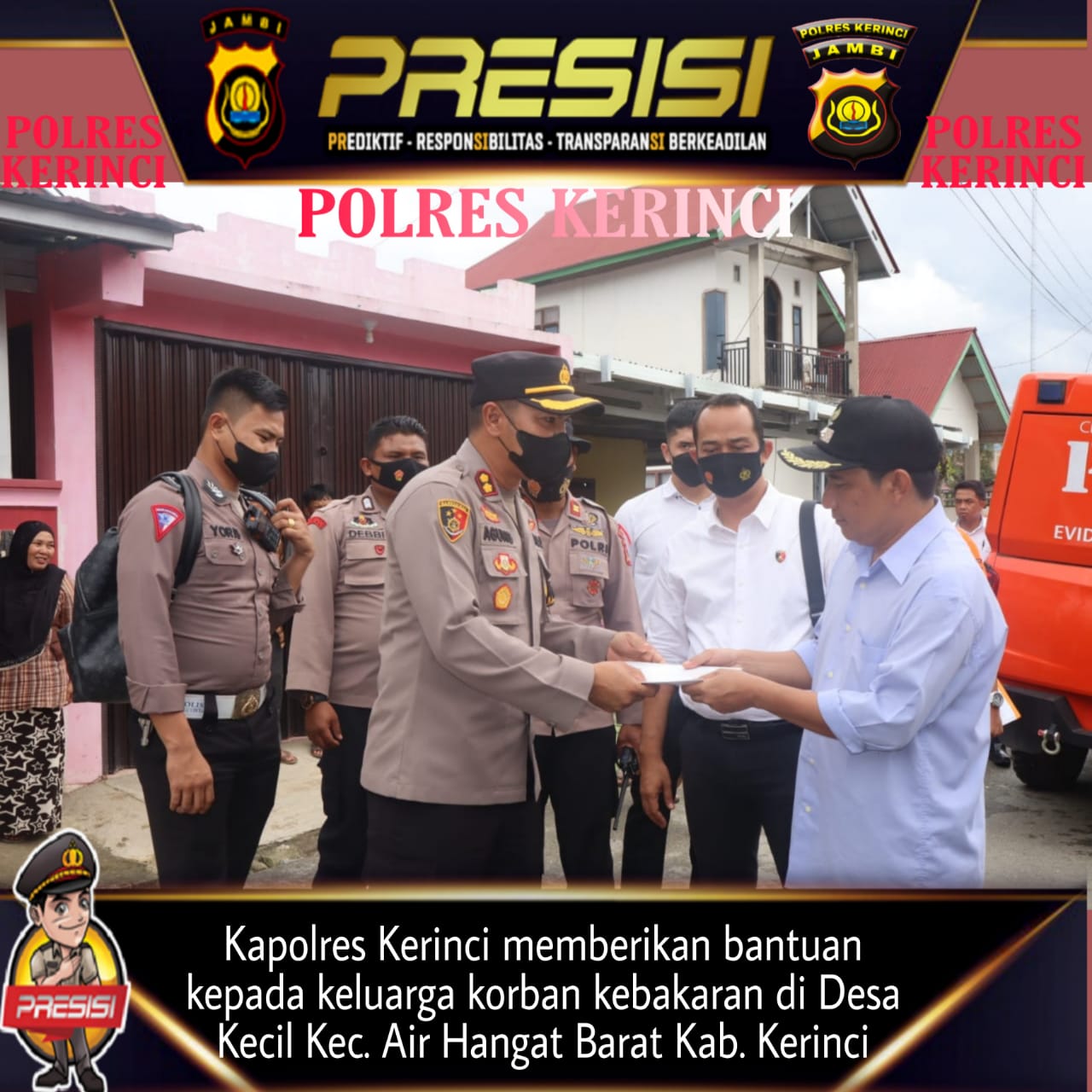 Kapolres Kerinci Berikan Bantuan Korban Kebakaran