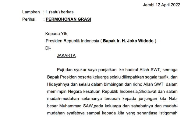 Perjuangan Mencari Keadilan, Azim Ajukan Grasi ke Presiden Joko Widodo