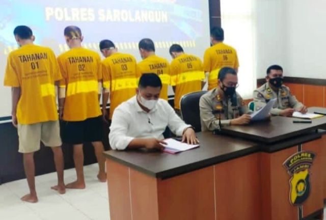 Polres Sarolangun Amankan 6 Tersangka Penyalahgunaan Narkotika