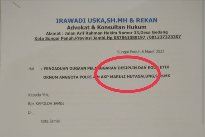 Dilaporkan ke Propam Polda Jambi, Ini Penjelasan MH