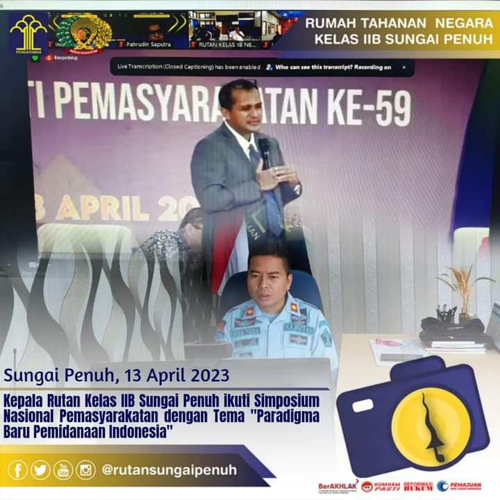 Kepala Rutan Kelas IIB Sungai Penuh ikuti Simposium Nasional Pemasyarakatan