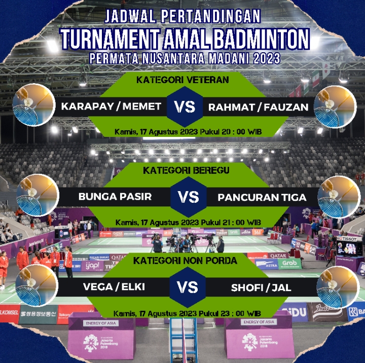 Ini Jadwal Pertandingan Badminton 17 Agustus 2023