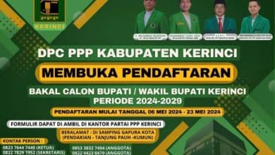 DPC PPP Buka Penjaringan Pilkada Kerinci DPC PPP Buka Penjaringan Pilkada Kerinci