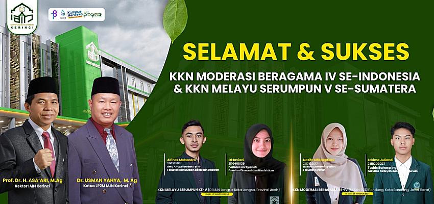 4 Mahasiswa IAIN Kerinci Terpilih Ikuti KKN Moderasi Beragama dan Melayu Serumpun 2024