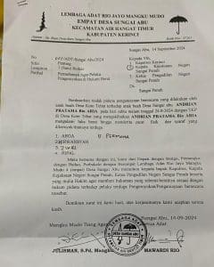 Lembaga Adat Sungai Abu Desak APH Hukum Pelaku Pengeroyokan