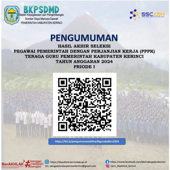 Pengumuman Hasil Seleksi PPPK Guru Kabupaten Kerinci