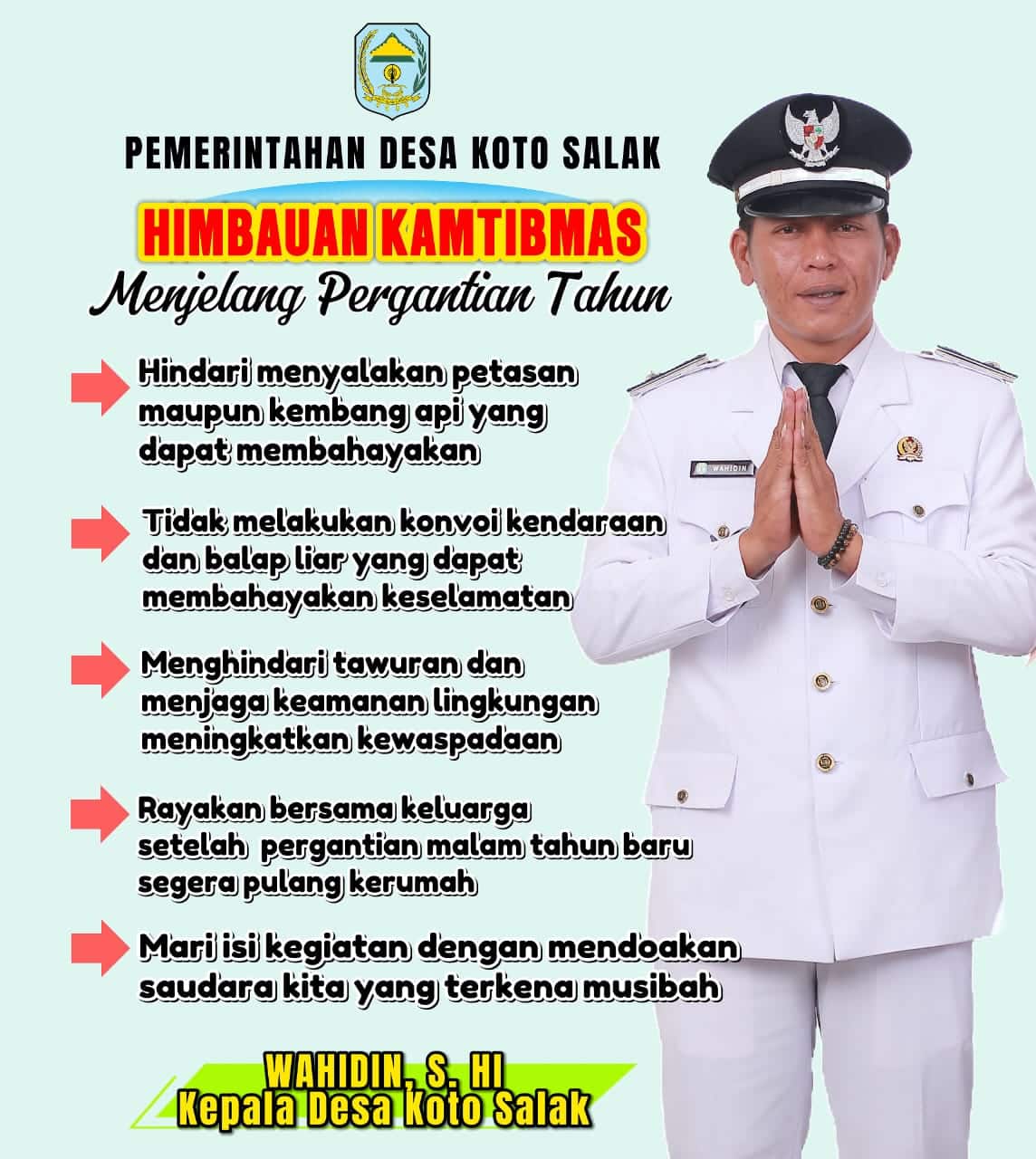 Pemdes Koto Salak Keluarkan Himbauan Kamtibmas Polres Kerinci Jelang Pergantian Tahun Pemdes Koto Salak Keluarkan Himbauan Kamtibmas Polres Kerinci Jelang Pergantian Tahun