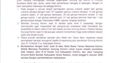 Pendakian Gunung Kerinci Ditutup