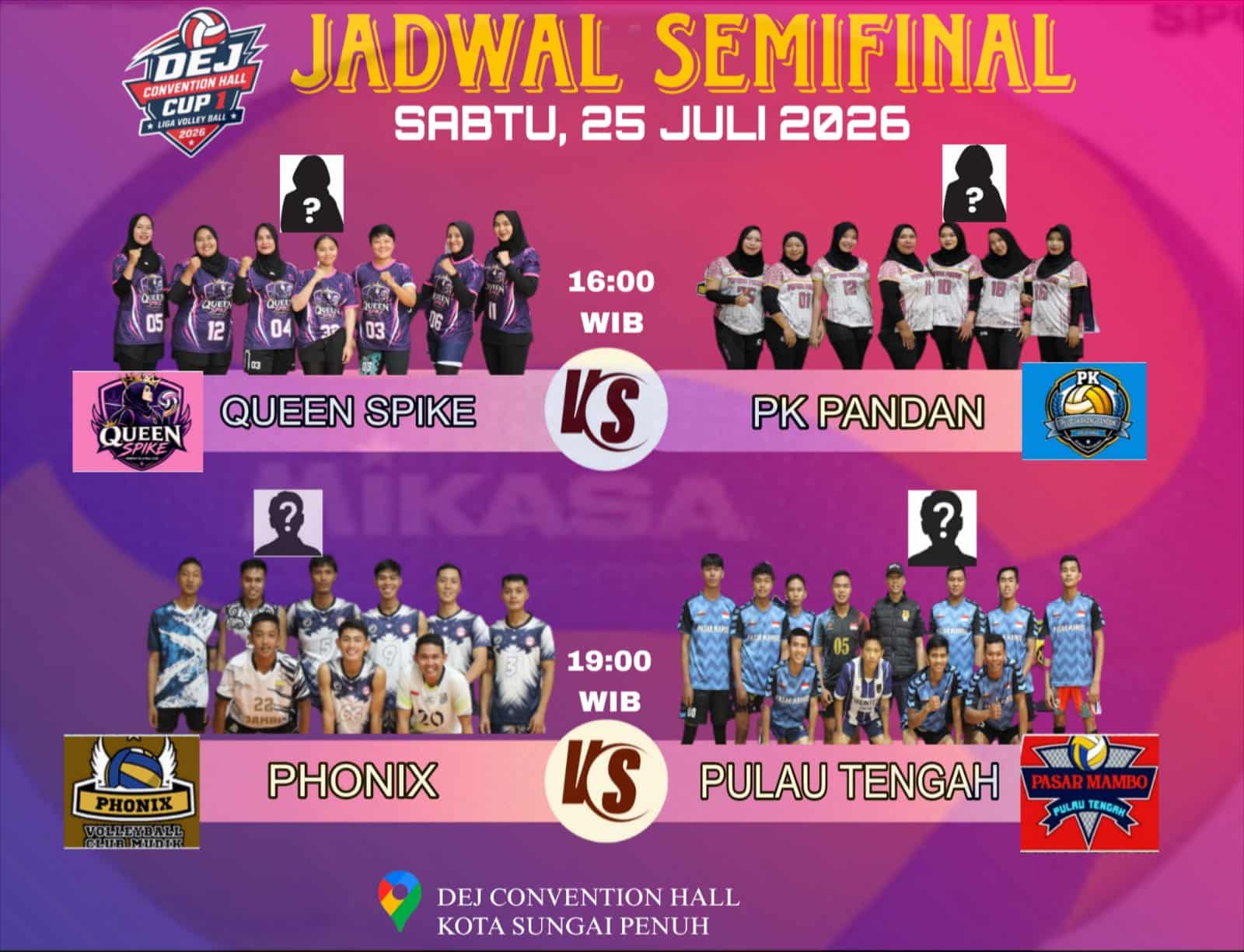 Liga Volley Ball DEJ Convention Hall Cup I 2026 Memasuki Semifinal, Delapan Tim Terbaik Siap Berebut Tiket Final Liga Volley Ball DEJ Convention Hall Cup I 2026 Memasuki Semifinal, Delapan Tim Terbaik Siap Berebut Tiket Final