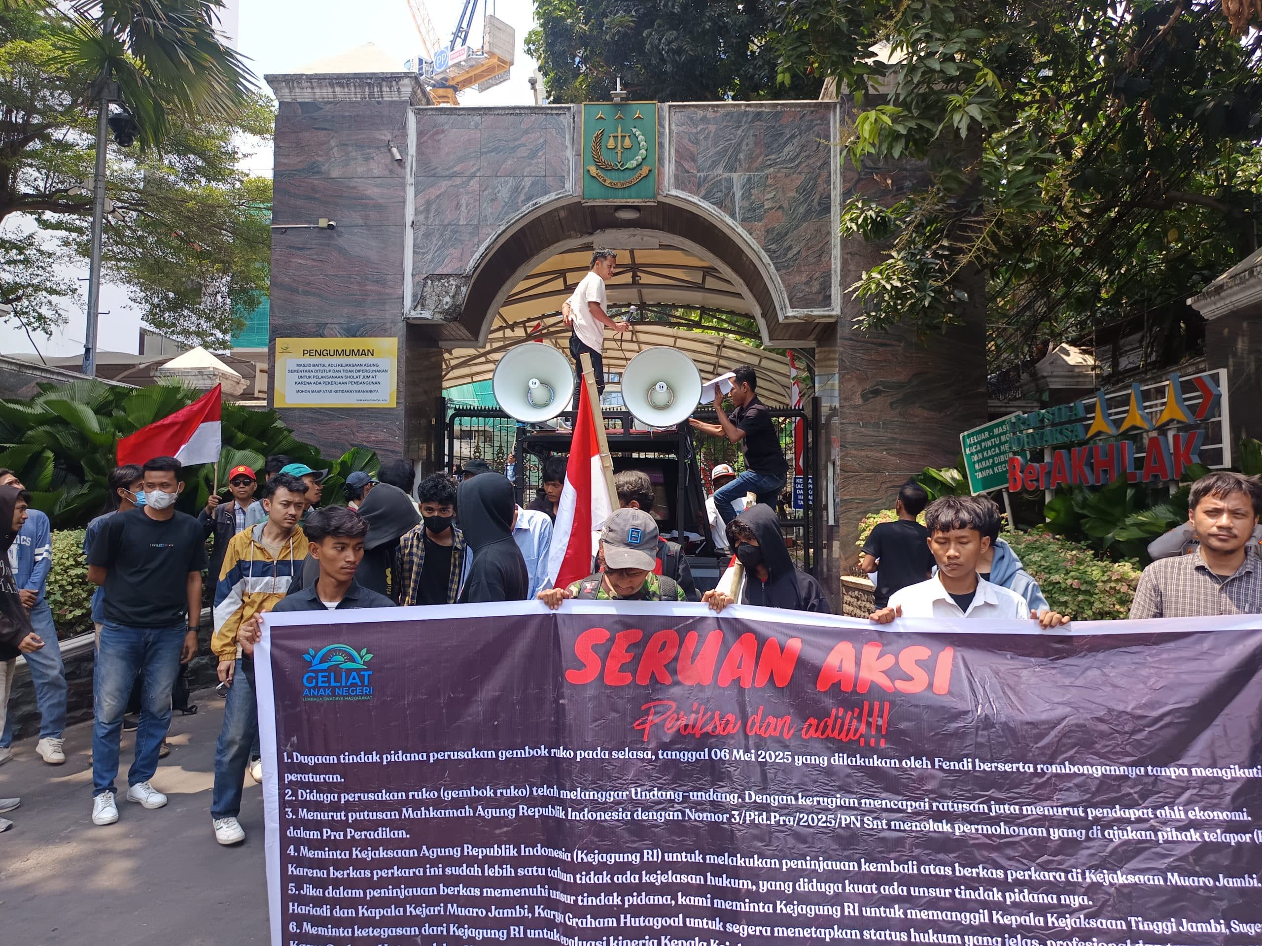 LSM GAN Desak Kejagung Ambil Alih Kasus Perusakan Ruko di Muaro Jambi yang Mangkrak Lebih Setahun