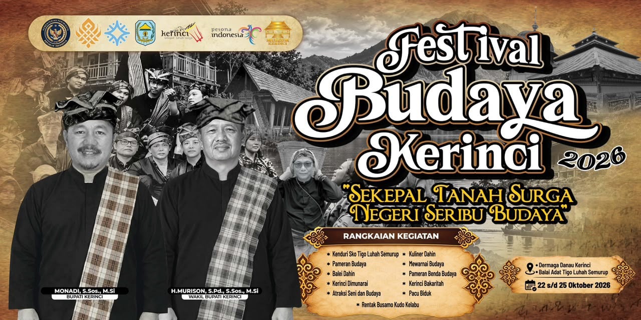 Festival Budaya Kerinci Digelar 22-25 Oktober 2026